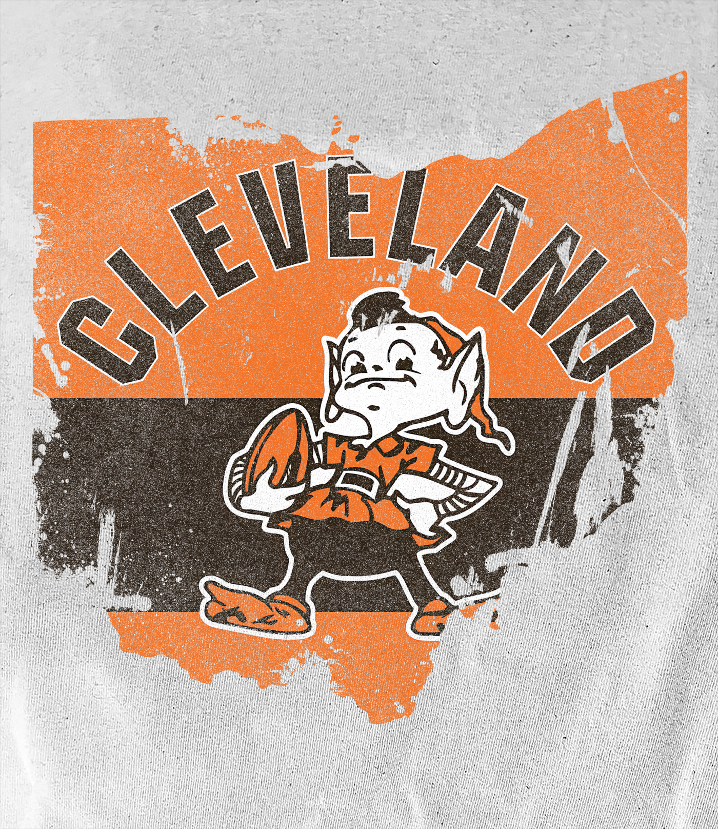 Cleveland Ohio Brownies on a Sand Color Shirt.