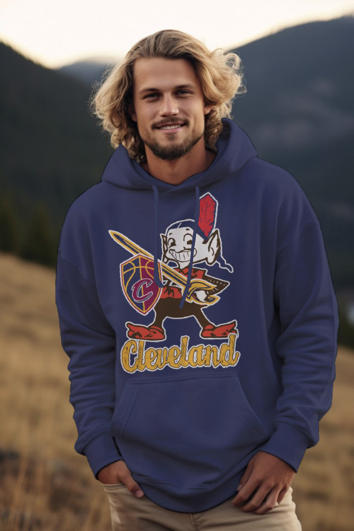 Cleveland Sports logo on a Dark Blue HOODIE